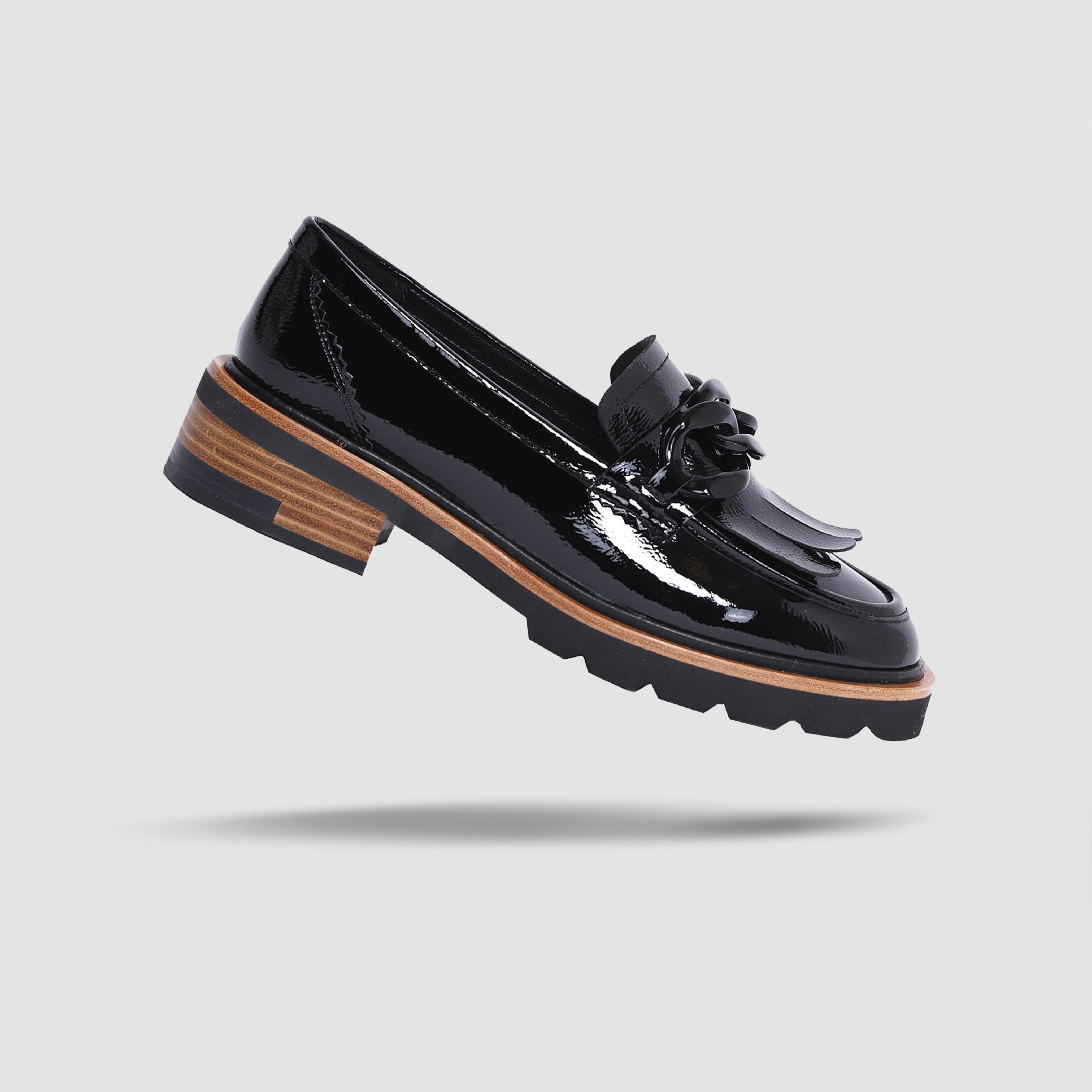 Mocassins noirs pour femmes 242-N10-01