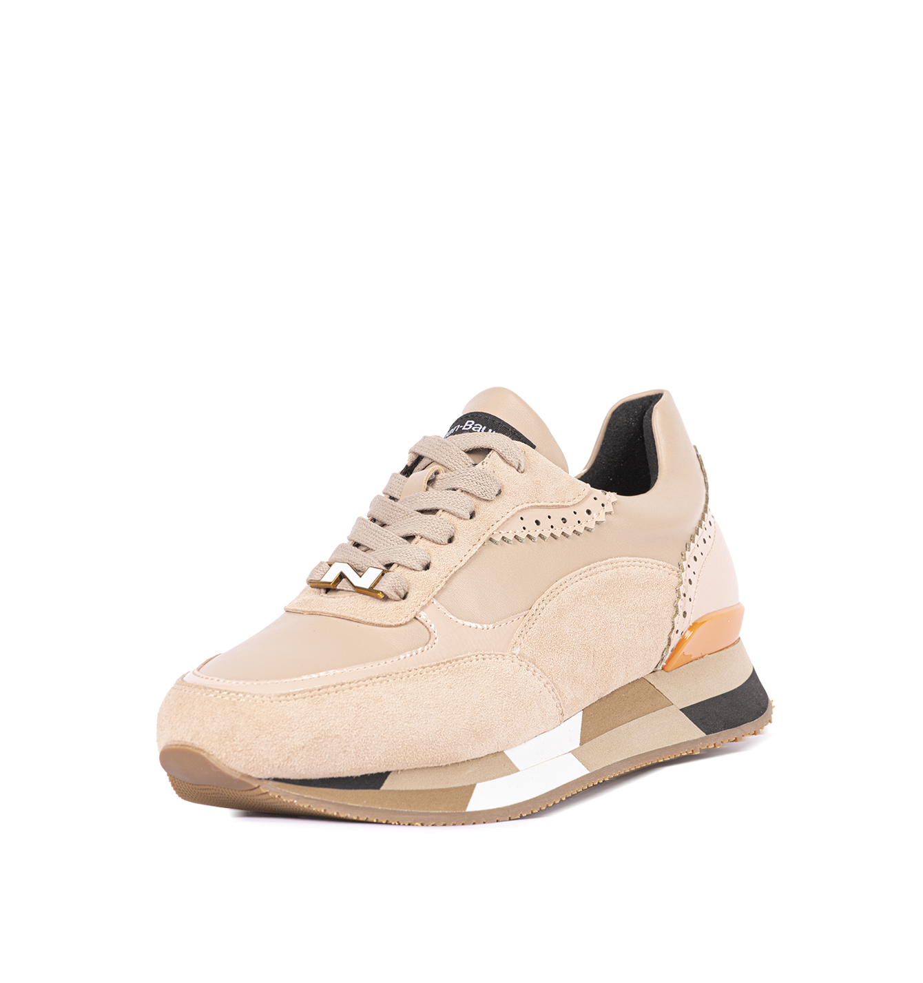 Dames beige sportschoenen 242-NS11-03