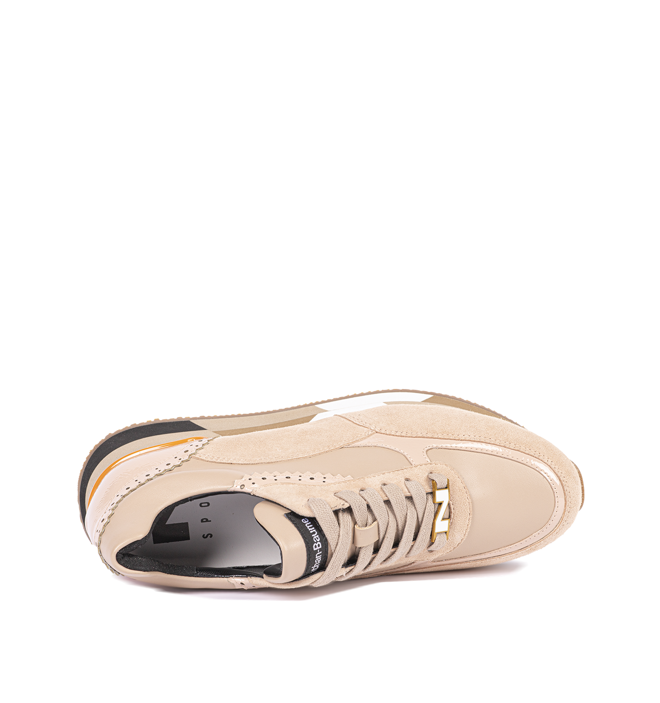 Dames beige sportschoenen 242-NS11-03